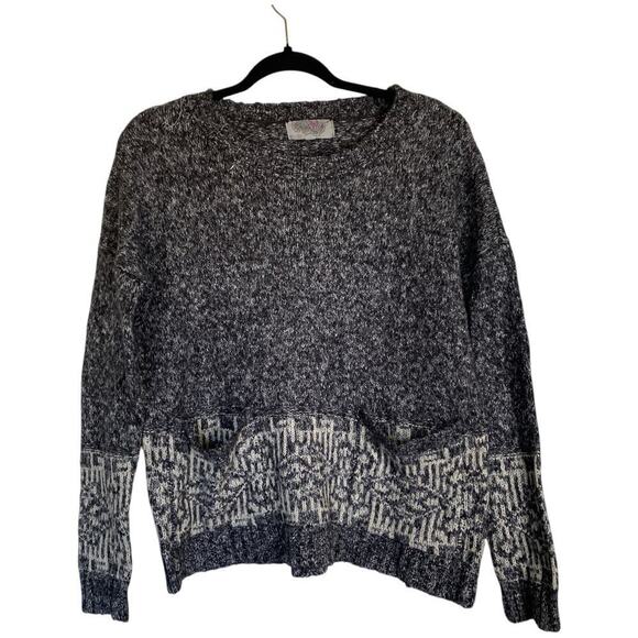 URBAN OUTFITTERS Ecote Knit Sweater Gray White Winter Comfy Size Large - Picture 1 of 7